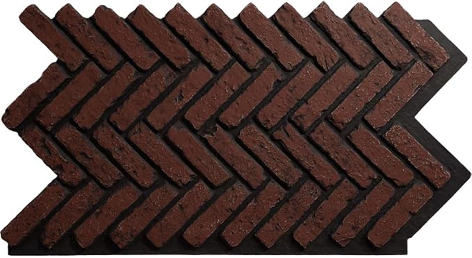 EverStone Herringbone Faux Brick Panel, 46 1/2"W x 25 1/4"H x 1"D, Heath Color by EkenaMillwork