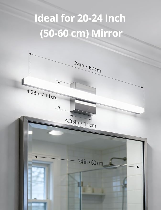 Combuh 24 Inch Chrome Vanity Light Fixtures - Image 8