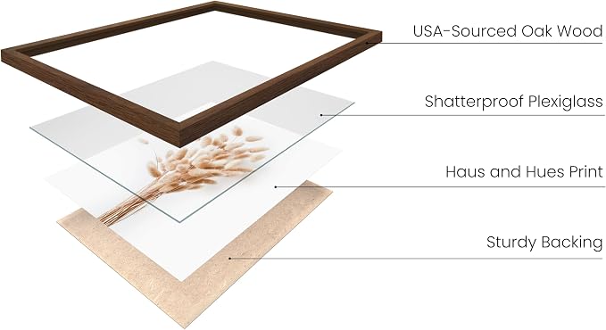 HAUS AND HUES Brown Plant Set of 4-16x20 Framed Walnut - Image 2