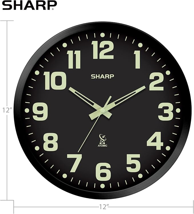 Sharp Glow in the Dark Atomic Analog Wall Clock - Image 4