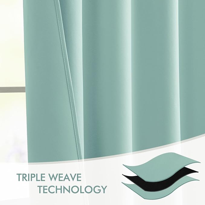 MIULEE Aqua Back Tab Blackout Curtains 72 Inches Long 2 Panels Set - Image 7