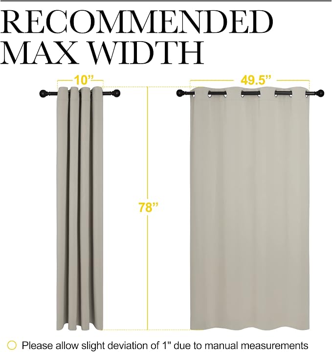 NICETOWN Natural Room Darkening Curtains 78" Long - Image 7