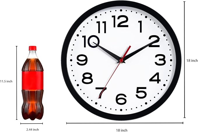 Roymnie Wall Clock Silent Non-Ticking Modern Clock Battery Operated 18 Inch - Image 4