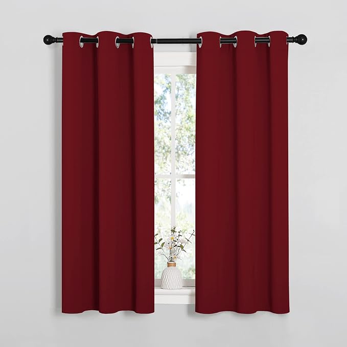 NICETOWN Christmas Burgundy Bedroom Curtains Blackout Draperies, Decorations - Image 2