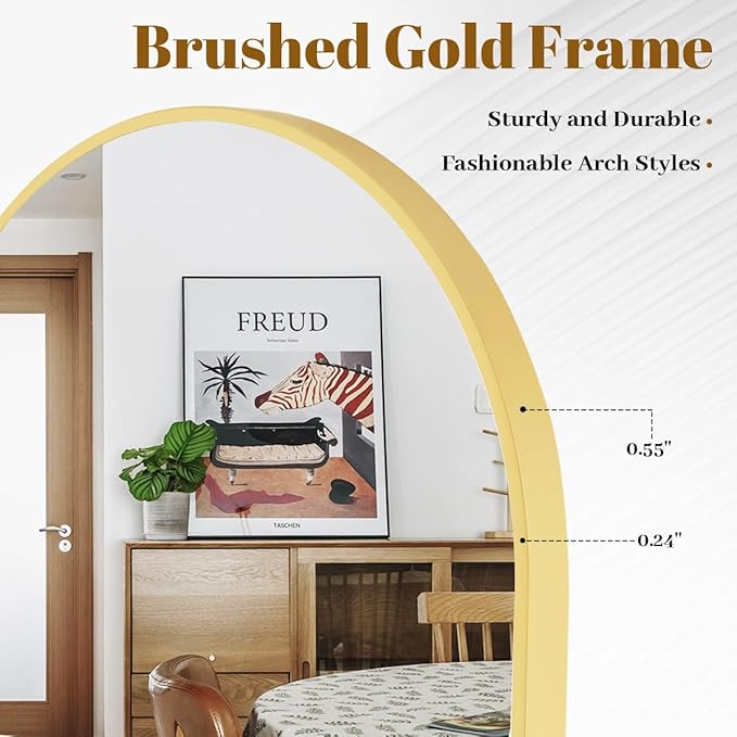 VooBang Arched Wall Mirror, 24 x 36 inch Arch Bathroom Mirror, Wall Mounted - Image 4