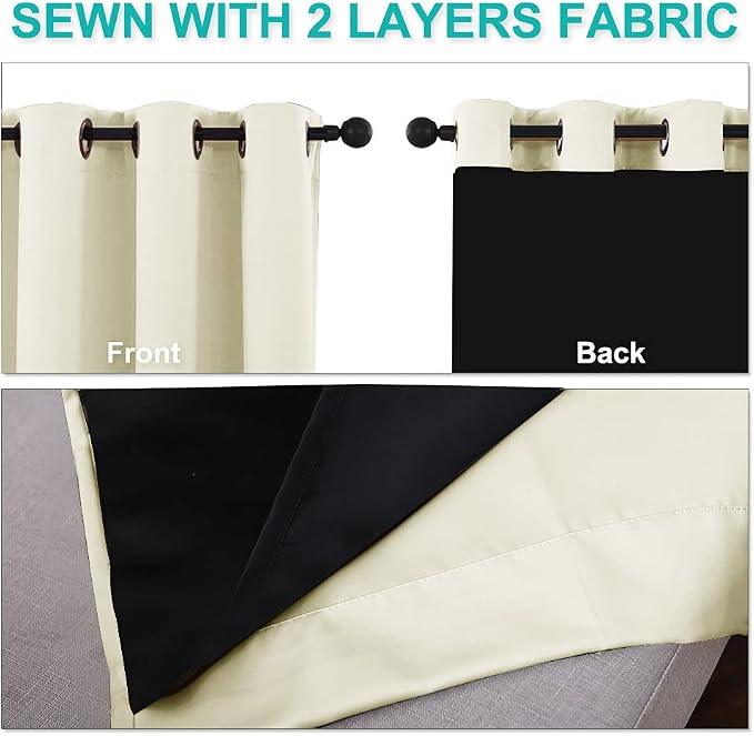 NICETOWN Warm Curtains for Winter, Bedroom Full Blackout Curtain Panels - Image 5