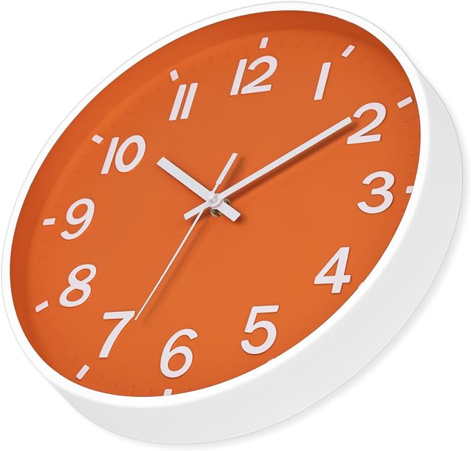 Foxtop Modern Wall Clock Silent Non-Ticking Battery Operated Round Quartz 12 - Image 6