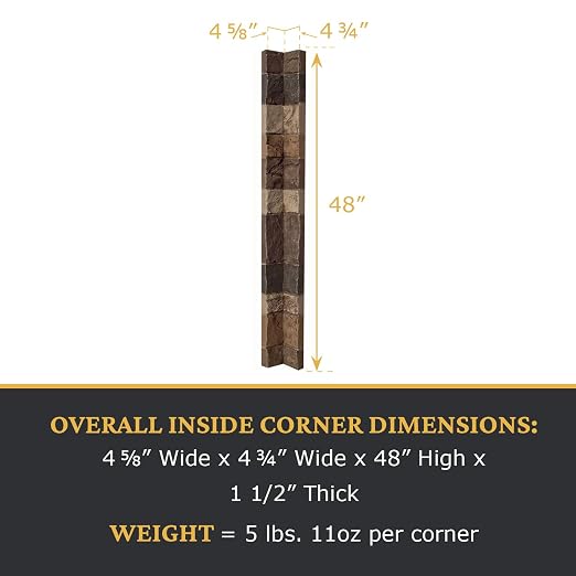 AZ Faux High-Density Polyurethane Faux Stone Flush Inside Corner - Image 3