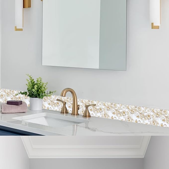 HOMETITUTE Wallpaper Border Peel and Stick Feather Texture Decorative Wall Trim - Image 5