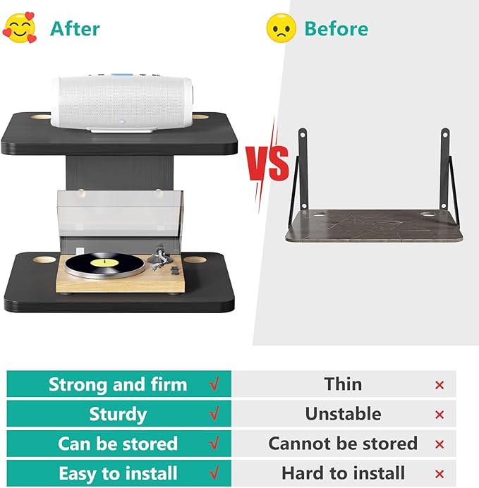 WALI Floating TV Shelf, 2 Tier Projector Shelf - Image 5
