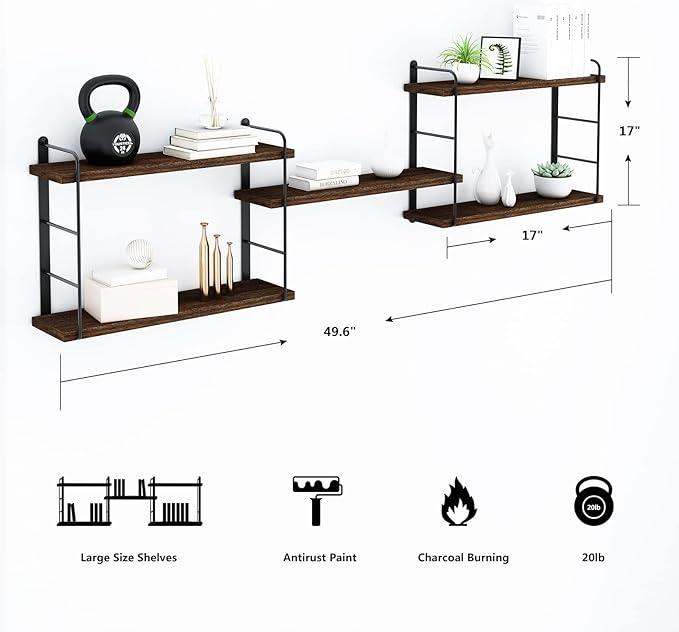 MXCSE Wall Shelves, Wall Mounted Bookshelves, DIY Floating Shelves - Image 3