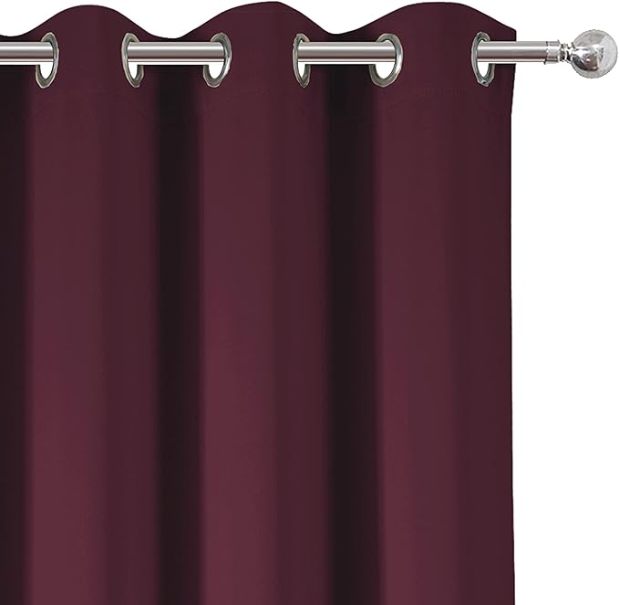 LEMOMO Burgundy Red Thermal Blackout Curtains/52 x 54 Inch/Set of 2 Panels Room - Image 7