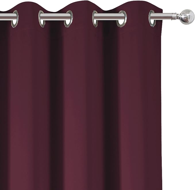 LEMOMO Blackout Curtains 52 x 45 inch/Burgundy Red Curtains Set of 2 - Image 7