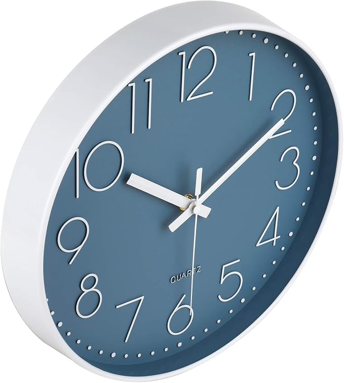 jomparis 13 1/2 Inches Blue Wall Clock Modern Style Indoor Outdoor Decor Clocks - Image 7