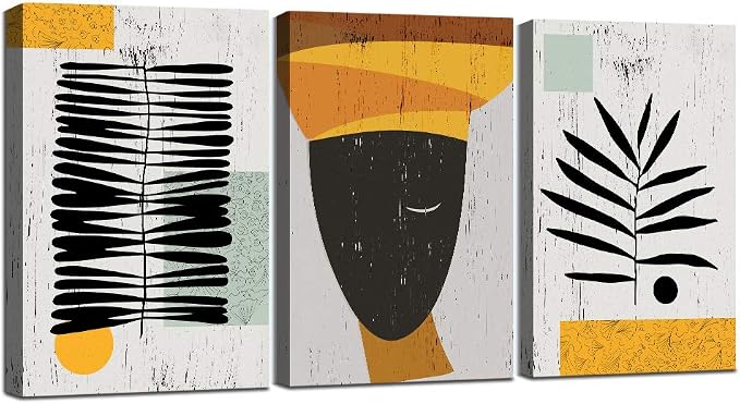 Framed Canvas Wall Art African Ethno Motive Wall Art Set, Abstract Ethno Art - Image 7