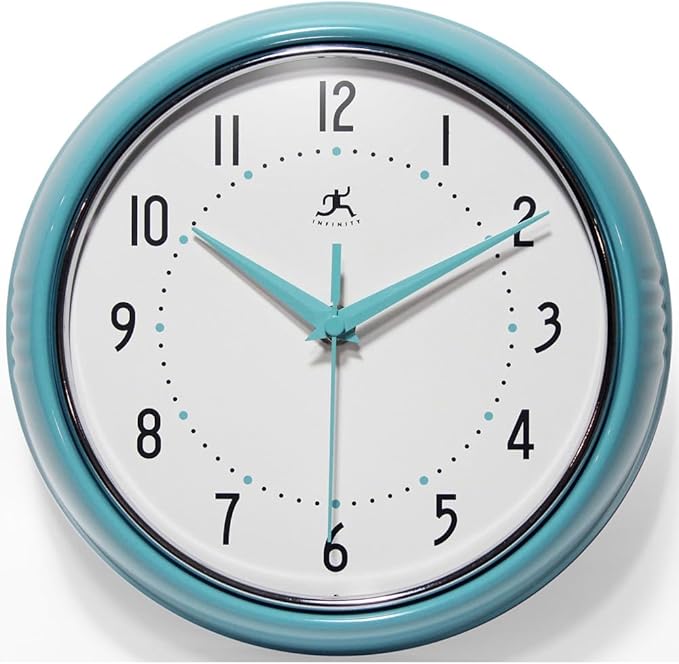 Infinity Instruments LTD. Retro 9 inch Silent Sweep Non-Ticking Mid Century by InfinityInstruments