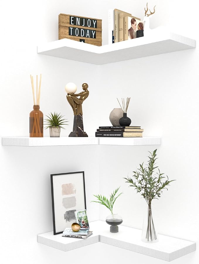 NATURE'S SOURCE Floating Corner Shelves by NATURESSOURCE