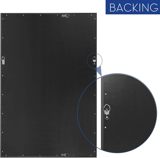 Bathroom Mirrors 40x24 Inch for Wall, Modern Rectangle Black Frame Wall Mounted - Image 5
