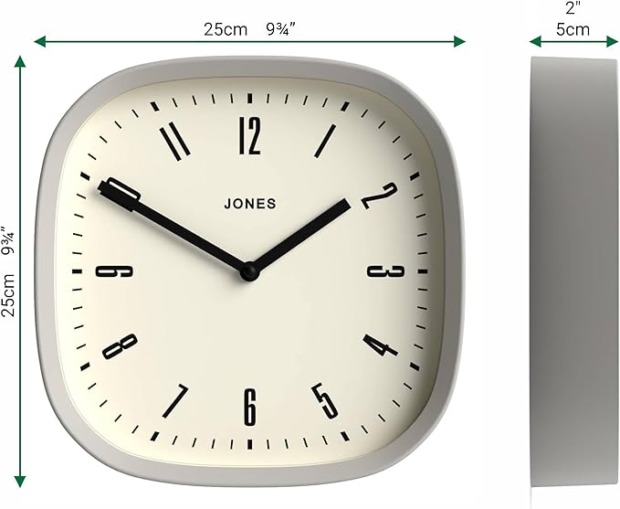 JONES CLOCKS® Marvel wall Clock | Modern Retro Rounded Square Clock | 10 inch | - Image 4