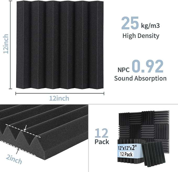 GUERRI 12 Pack Sound Proof Foam Panels - Image 2