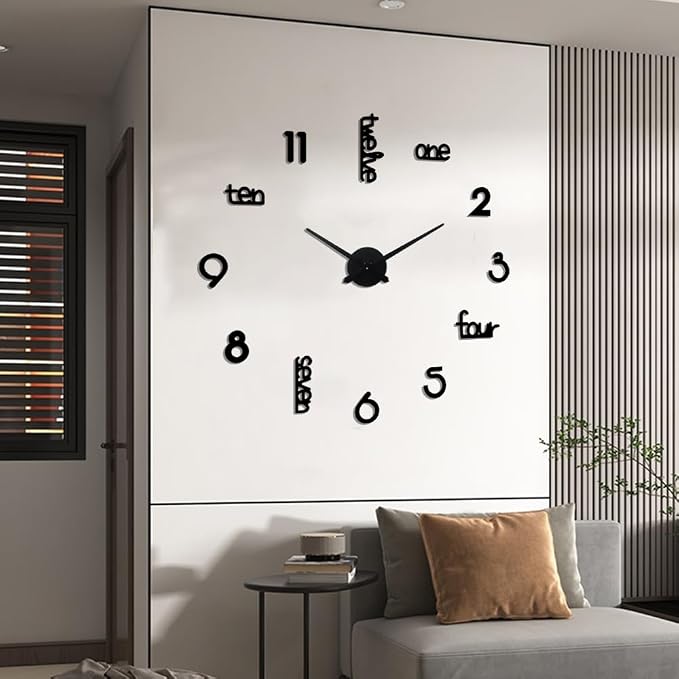Large Modern Art Deco Wall Clock Silent Acrylic Unique Decorative Wall Clocks - Image 3