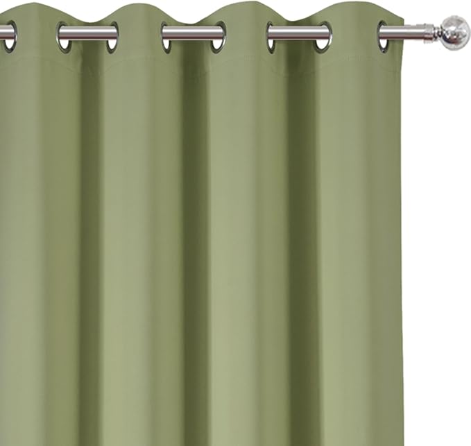 LEMOMO Sage Green Thermal Blackout Curtains/52 x 95 Inch/Set of 2 Panels Room - Image 6