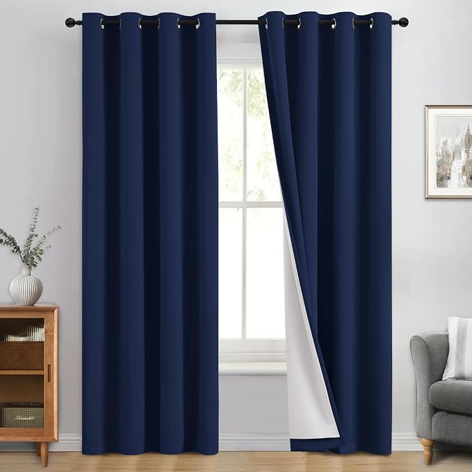 Yakamok 100% Blackout Curtain Panels 84 inches Cold and Light Blocking Drapes by Yakamok