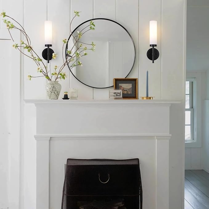 Black Bathroom Wall Sconces Set of 2, Modern Sconces Wall Lighting Vanity Lights - Image 3