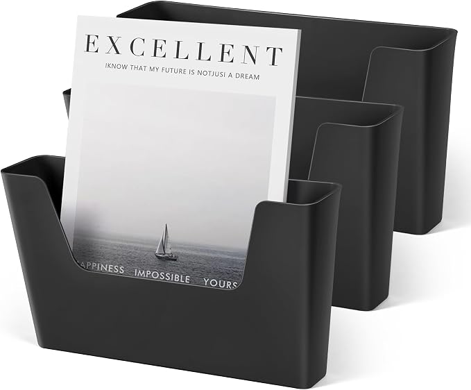 YOHOM Adhesive File Holder Plastic Document Folder Door No Drilling Mount Mail by Yohom