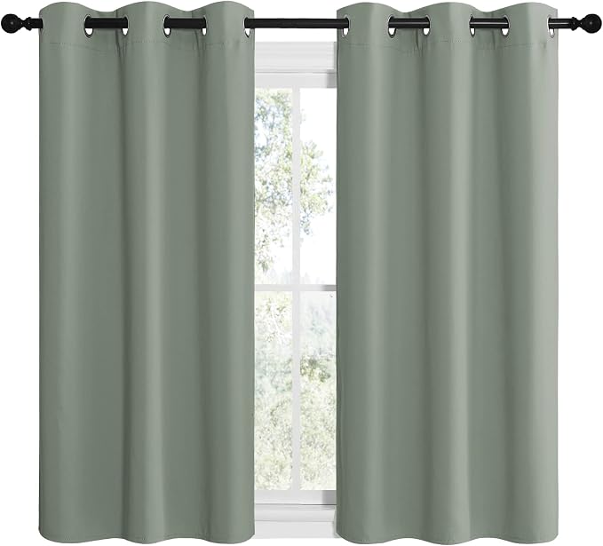 NICETOWN Greyish Green Room Darkening Curtains - Image 2