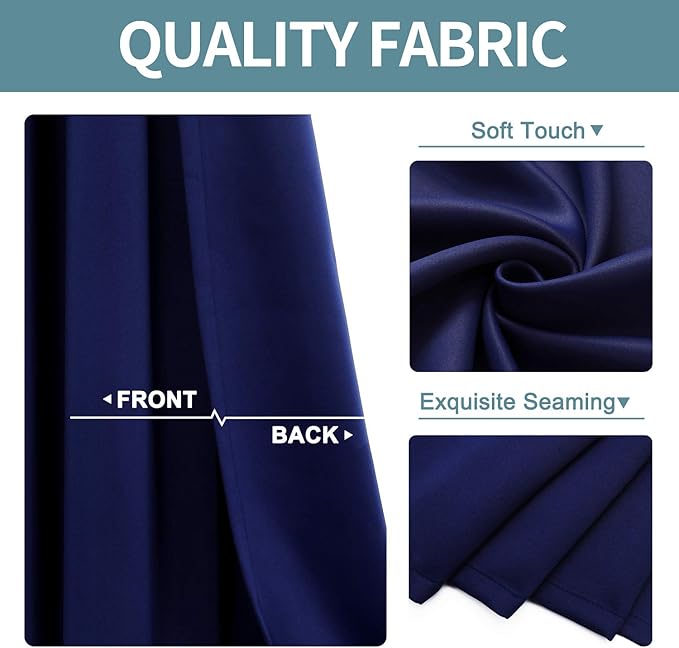 ChrisDowa Blackout Curtains 108 Inches Long 2 Panels Set - Image 3
