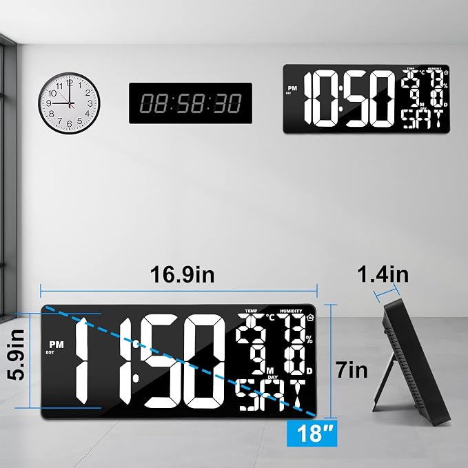18 Inch Oversized Digital Wall Clock - Image 6