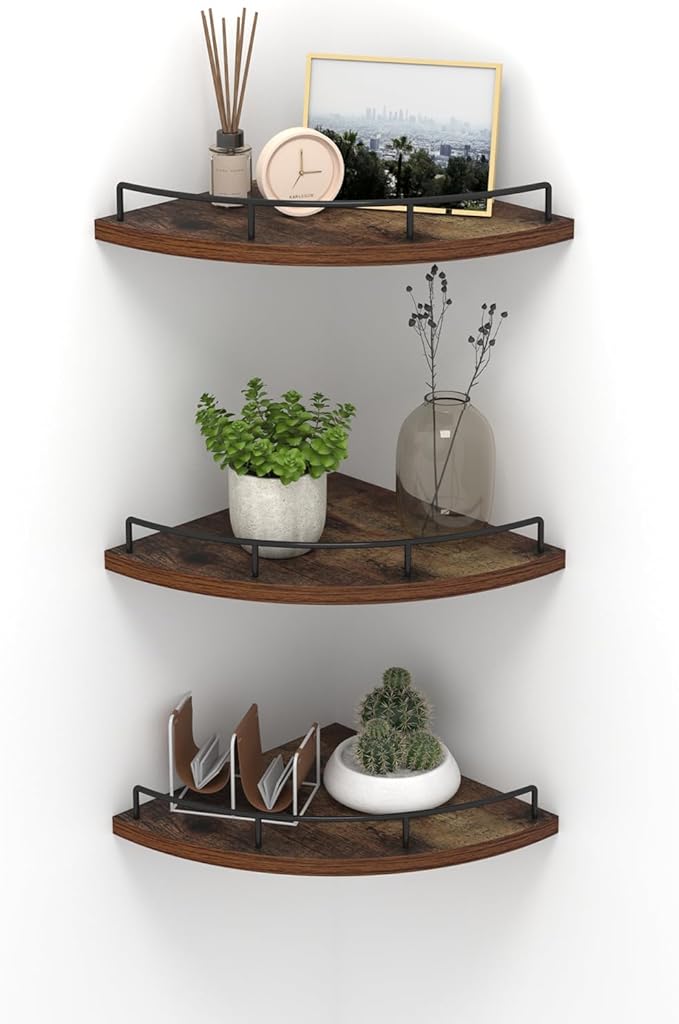 HORLIMER Floating Corner Shelf Wall Mount, Living Room by HORLIMER