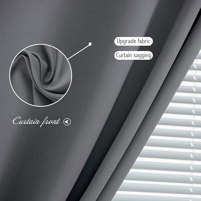 Magic Tape Stick On Curtains Window Shades Pull Down Blackout Window Cover - Image 6
