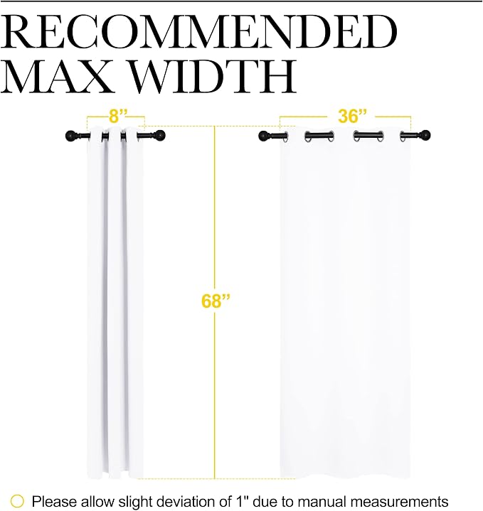 NICETOWN White Samll Window Blackout Curtain Panels, 50% Light Blocking Curtains - Image 7