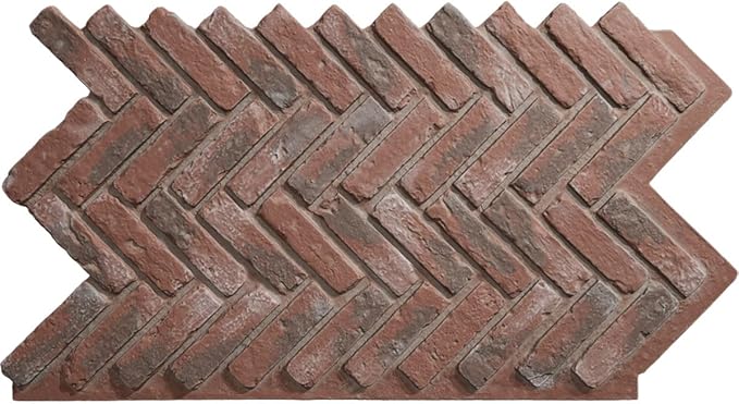 EverStone Herringbone Faux Brick Panel, 46 1/2"W x 25 1/4"H x 1"D, Burnished by EkenaMillwork