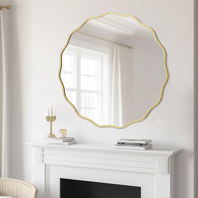 WallBeyond Round Wavy Mirror for Wall Decorative 32 inch, Modern Round Mirror - Image 4