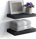 Homeforia Floating Shelf Black 12 inch, High End Solid Real Wood Small 12inch by Homeforia