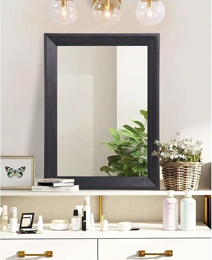 AAZZKANG Black Mirrors for Wall Rectangle Wood Framed Large 28"x20" Decorative - Image 4