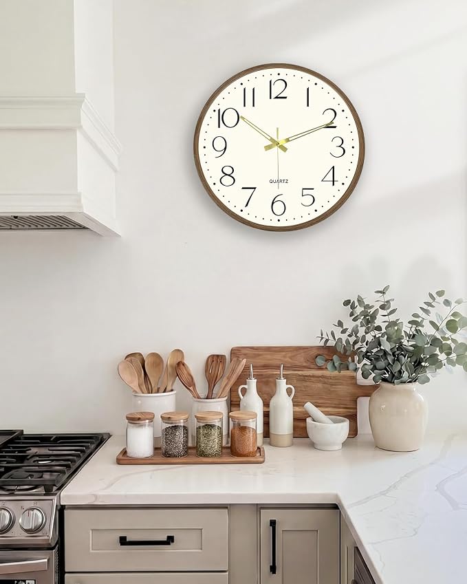 Vintage Wall Clock 14 Inch Quartz Silent Non-Ticking Analog Clock Battery - Image 8