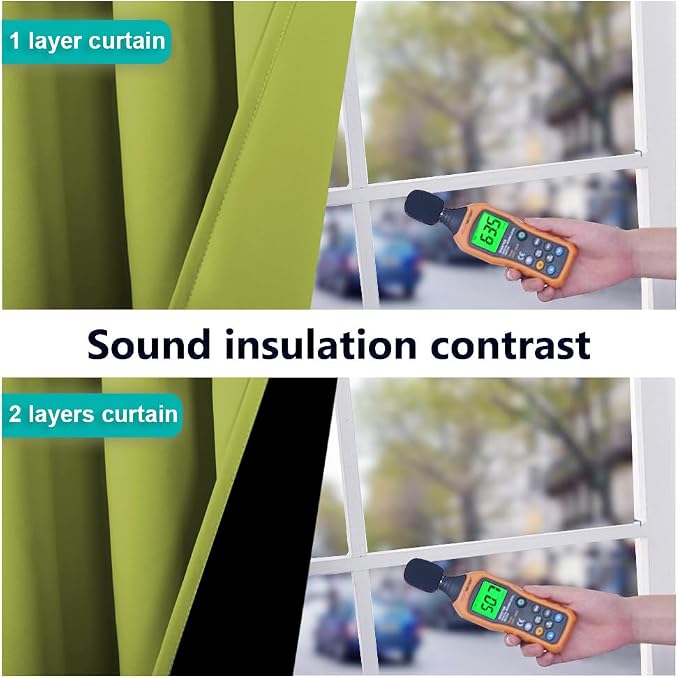 NICETOWN Full Shade Curtain Panels, Fresh Green, Pair of Thermal Insulated & - Image 4