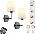 Battery Operated Wall Sconce Set of Two, Wireless Rechargeable Wall Light by KARTOOSH