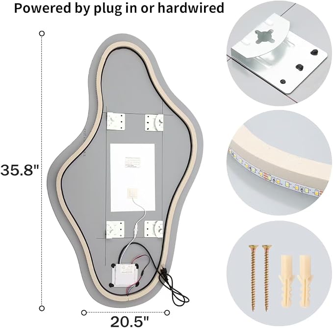 Modern Irregular LED Bathroom Mirror - Image 6