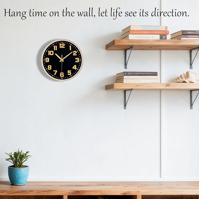 Modern Silent Wall Clock, 10inch Non-Ticking Analog Battery Operated Clock - Image 2