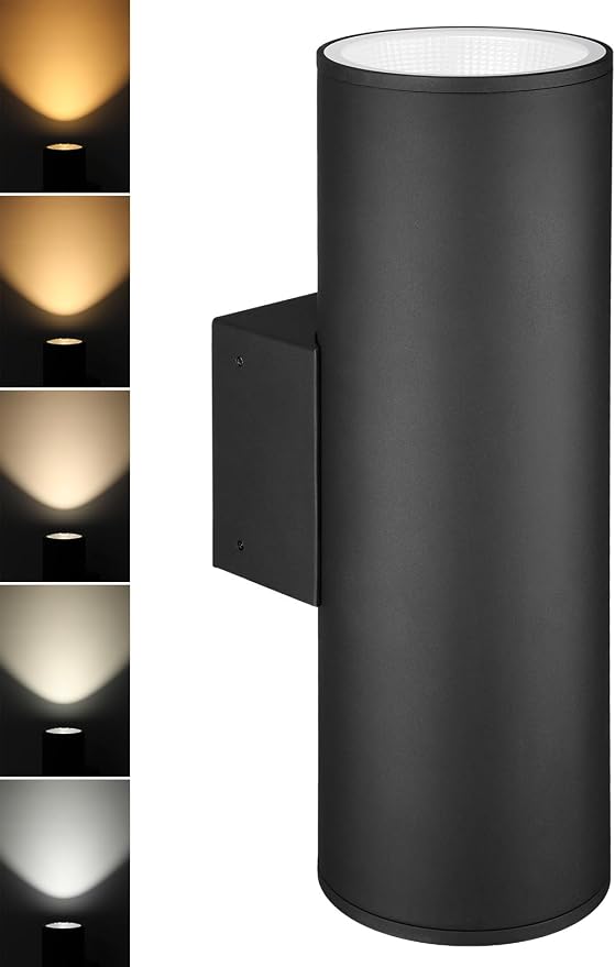 LEONLITE 22 Inch 5CCT LED Cylinder Up Down Wall Light Outdoor, 100V-277V by LEONLITE