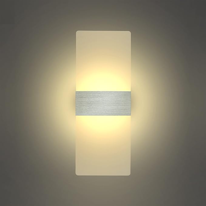 KICAAO Wall Sconces, Modern Wall Sconce Plug in 10W 6000K Cool White Acrylic - Image 2