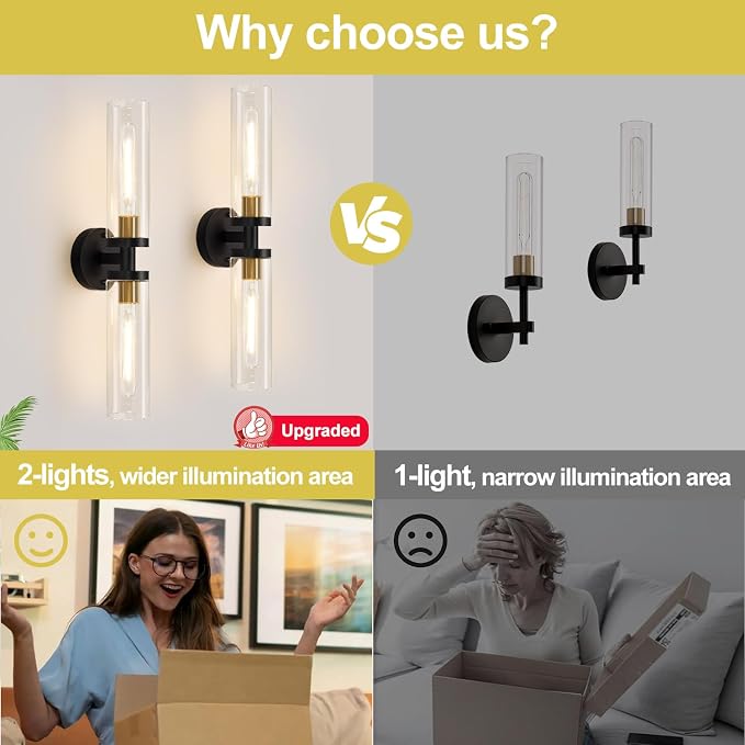 Indoi Hardwired Wall Sconces Set of Two, Modern Sconces Wall Decor Set of 2 - Image 8