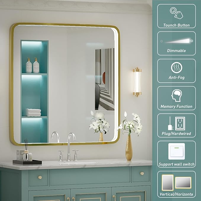 36X36 Inch LED Bathroom Mirrors, Bathroom Vanity Mirror - Image 3