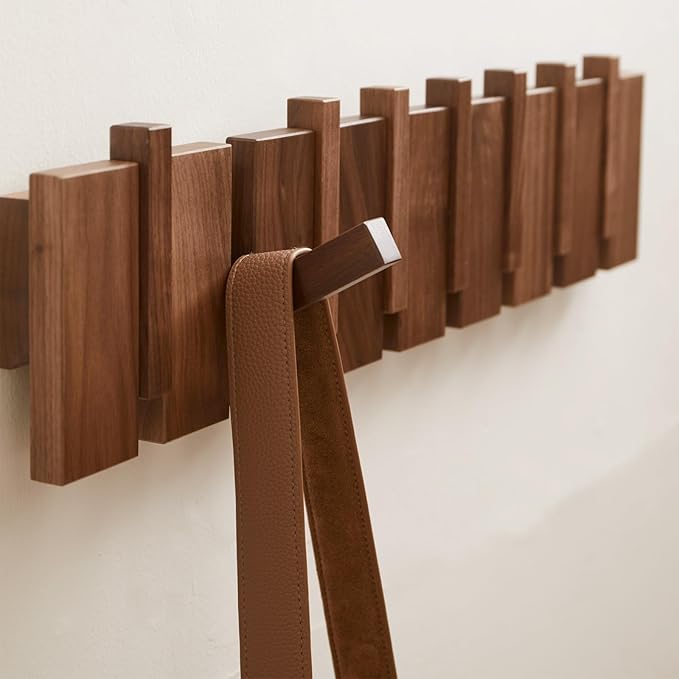 QUELLANCE Wood Coat Rack Wall Mount, Coat Hooks Hanger Wall Mounted, Heavy Duty - Image 3