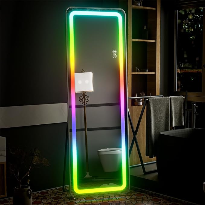 Koonmi LED Full Length Mirror, RGB Color Changing Lights, 7 Dynamic Modes - Image 8